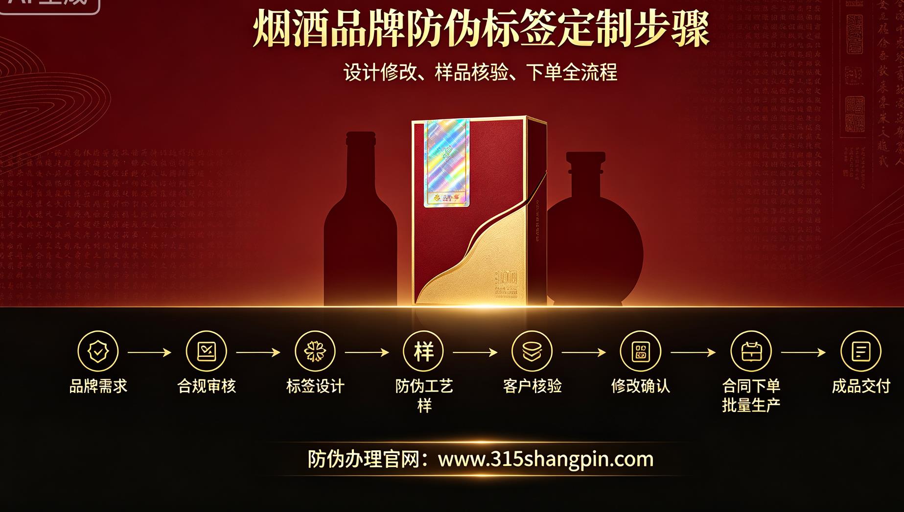 烟酒品牌防伪标签定制步骤，设计修改样品核验下单全流程