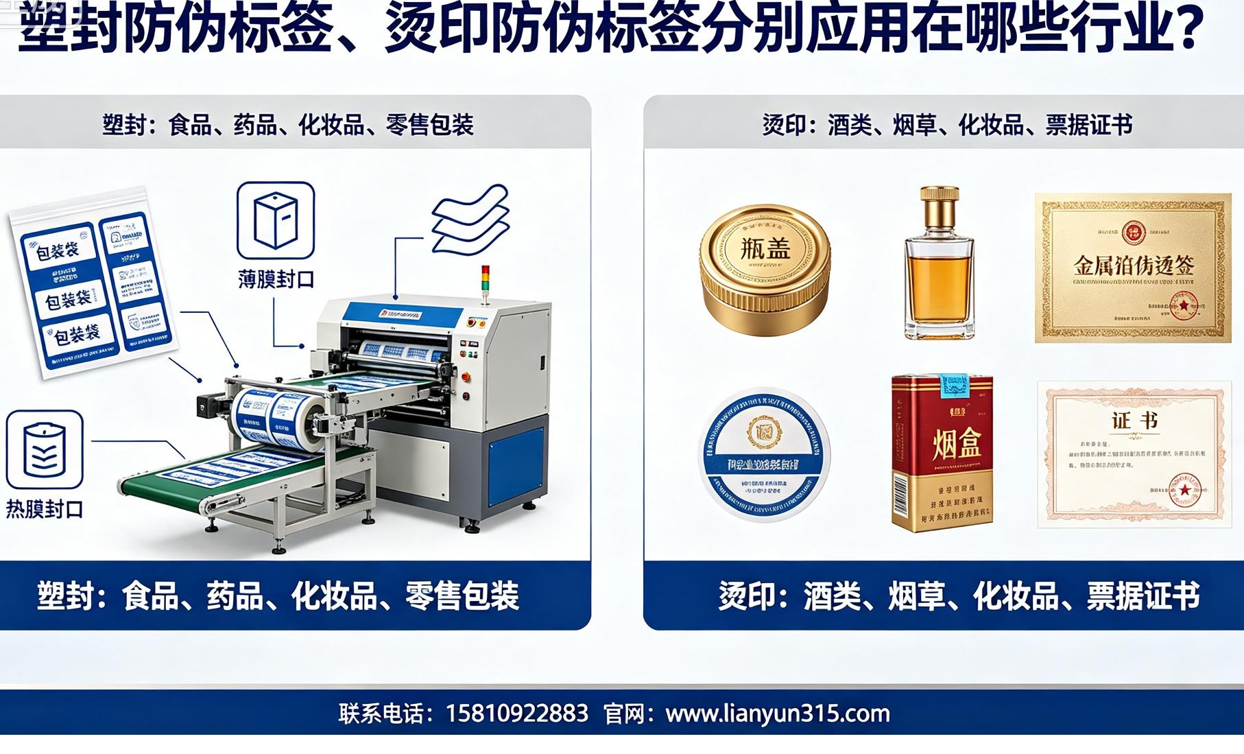 塑封防伪标签、烫印防伪标签分别应用在哪些行业? 塑封防伪标签、烫印防伪标签分别应用在哪些行业?