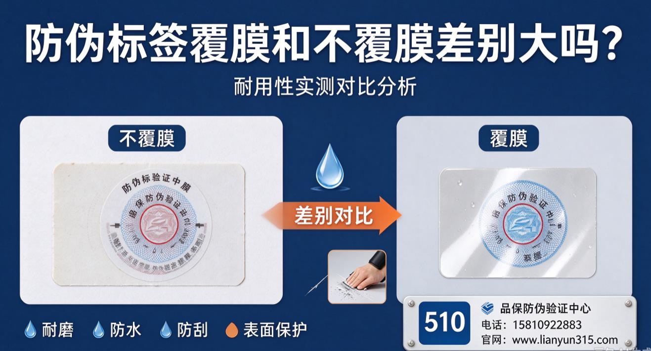 防伪标签覆膜和不覆膜差别大吗?耐用实测对比分析 防伪标签覆膜和不覆膜差别大吗?耐用实测对比分析
