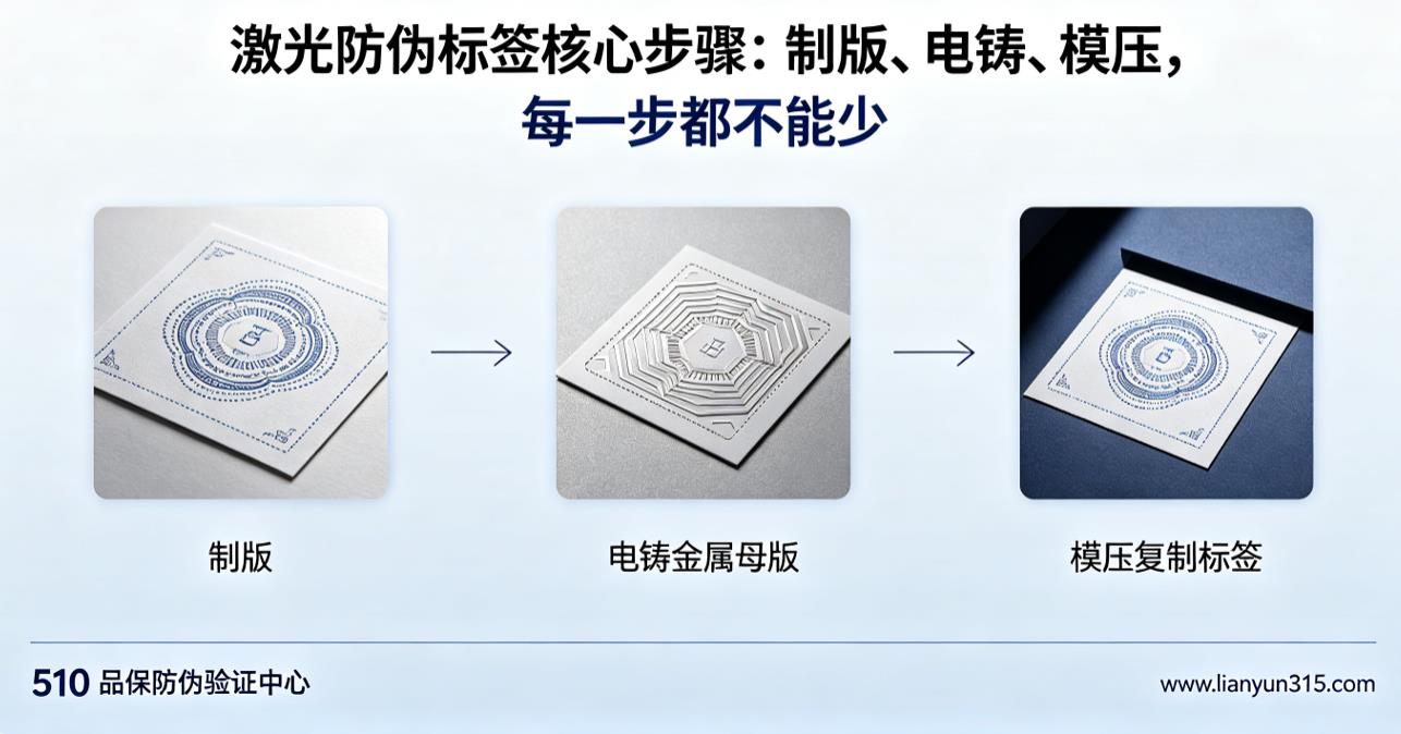 激光防伪标签核心步骤:制版、电铸、模压,每一步都不能少 激光防伪标签核心步骤:制版、电铸、模压,每一步都不能少