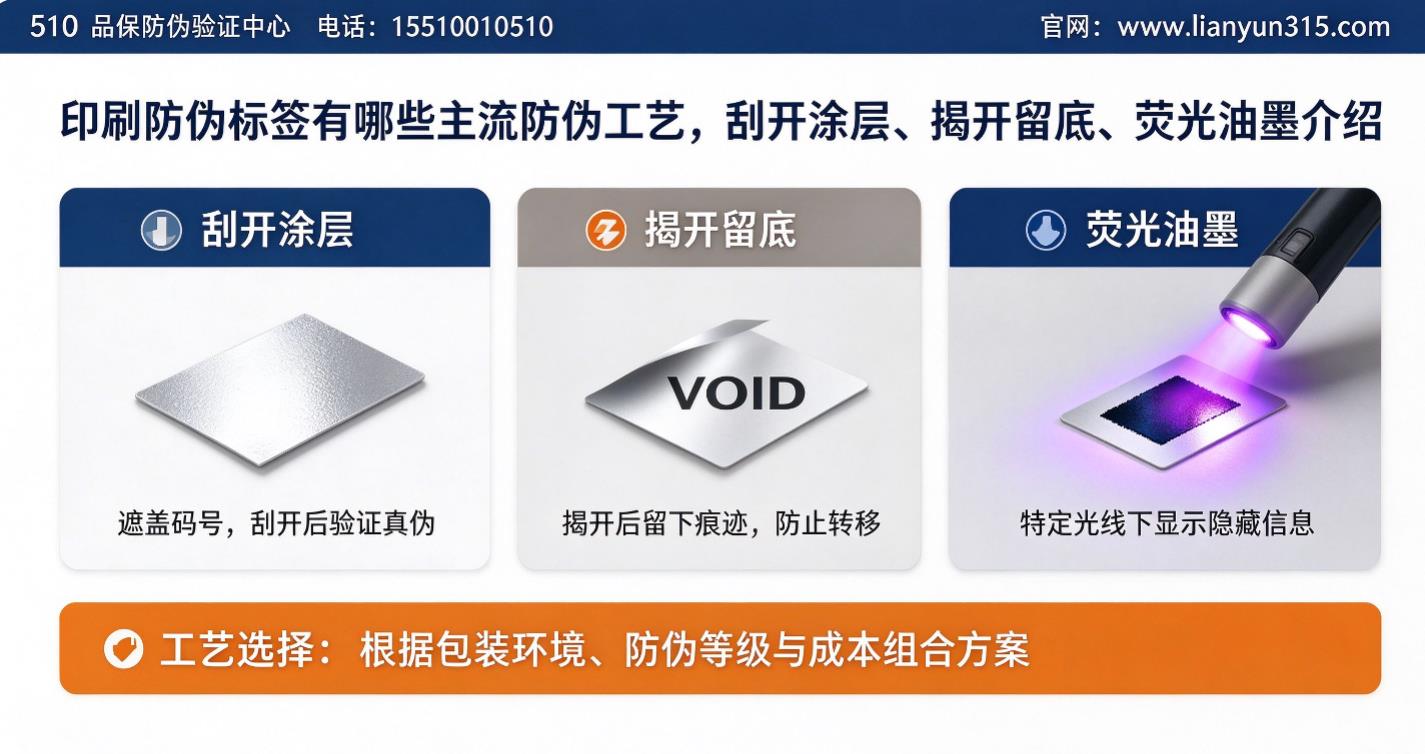 印刷防伪标签有哪些主流防伪工艺,刮开涂层、揭开留底、荧光油墨介绍 印刷防伪标签有哪些主流防伪工艺,刮开涂层、揭开留底、荧光油墨介绍