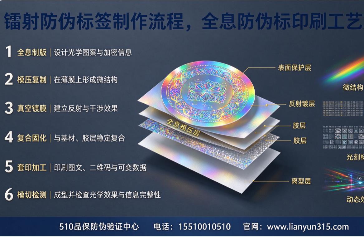 镭射防伪标签制作流程，全息防伪标印刷工艺解析